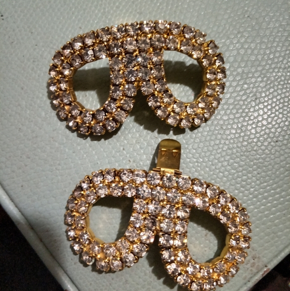Vintage Rhinestone Shoe Clips - Picture 2 of 4